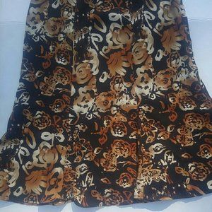 Jones Wear Floral Circle Paneled Flared Polyester Skirt SZ 10